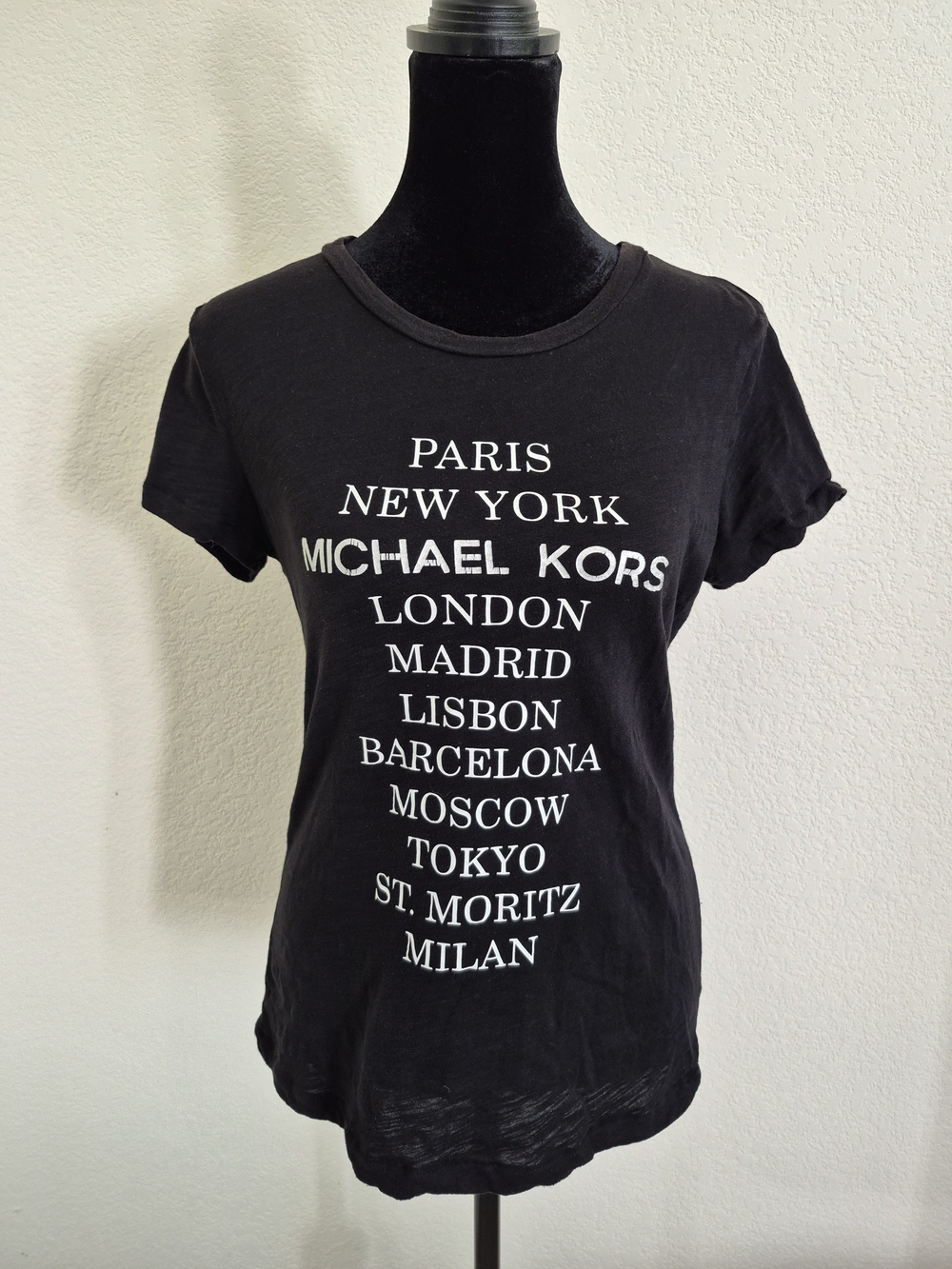 Michael Kors Black Logo Cities Graphic Tee